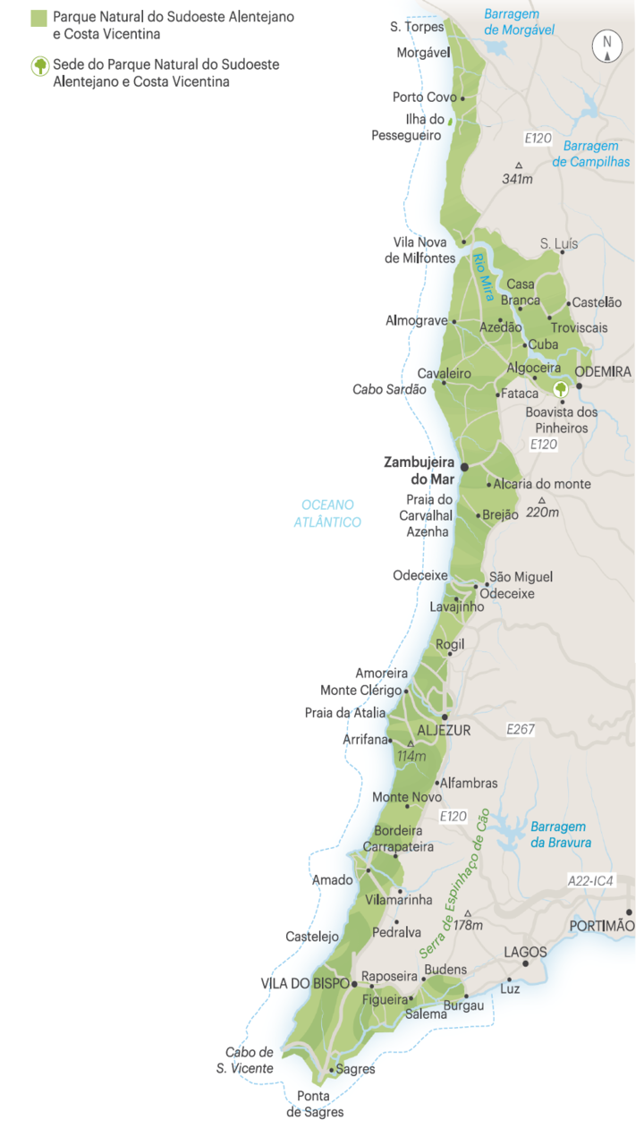 mapa da costa vicentina